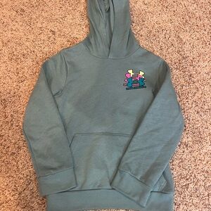 Under Armour Blue Hoodie with Multicolor Logo - Youth Small